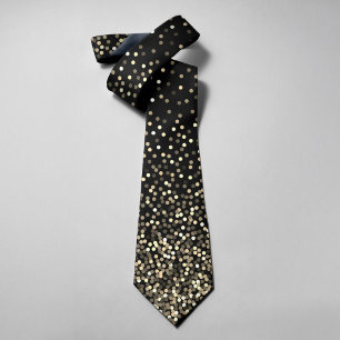 Cravate Paillettes Abstraites Tombant Sur Fond Noir