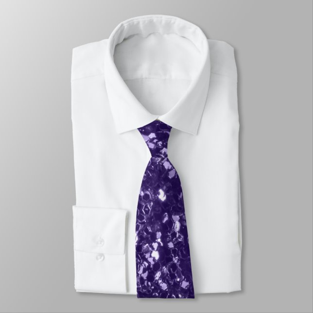 Cravate Paillettes de violet ultra foncé scintillent (Attaché)