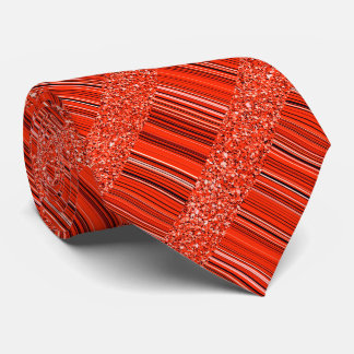Cravate Paillettes et rayures rouge noir et blanc