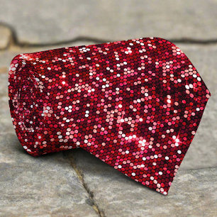 Cravate Paillettes rouges scintillantes élégantes luxueuse