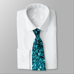 Cravate Paillettes scintillantes bleu aqua