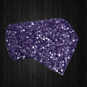 Cravate Paillettes violettes Faux Luxe Fantaisie