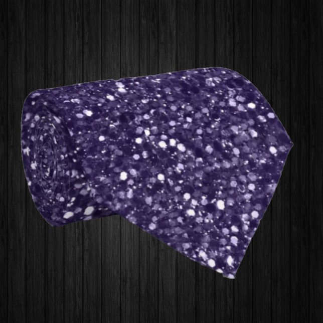 Cravate Paillettes violettes Faux Luxe Fantaisie  (Créateur téléchargé)