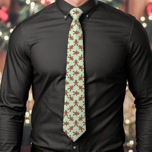 Cravate Pain d'épices vert Mint Homme Polka Dot Noël