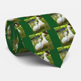 Cravate Paire de canards domestiques blancs