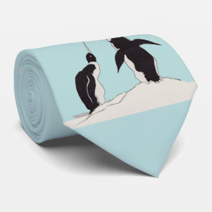 Cravate paire de pingouins