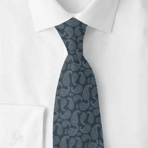 Cravate Paisley Charbon