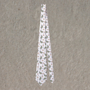 Cravate Paisley Dots Fleurs Vert rose violet Motif