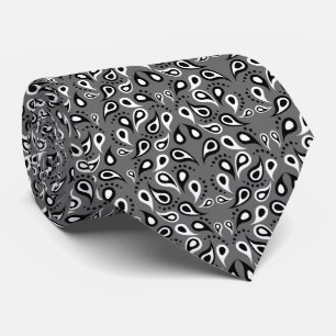 Cravate Paisley noir et blanc