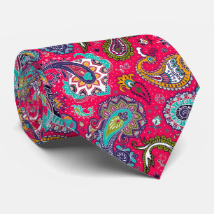 Cravate Paisley rouge