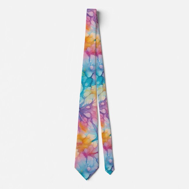 Cravate Paix Amour Tie-Dye (Devant)