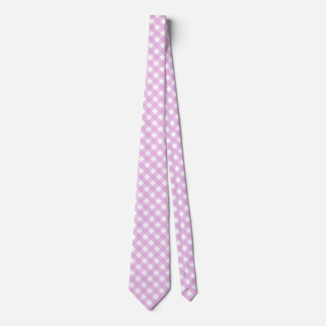 Cravate Pale pink gingham (Devant)
