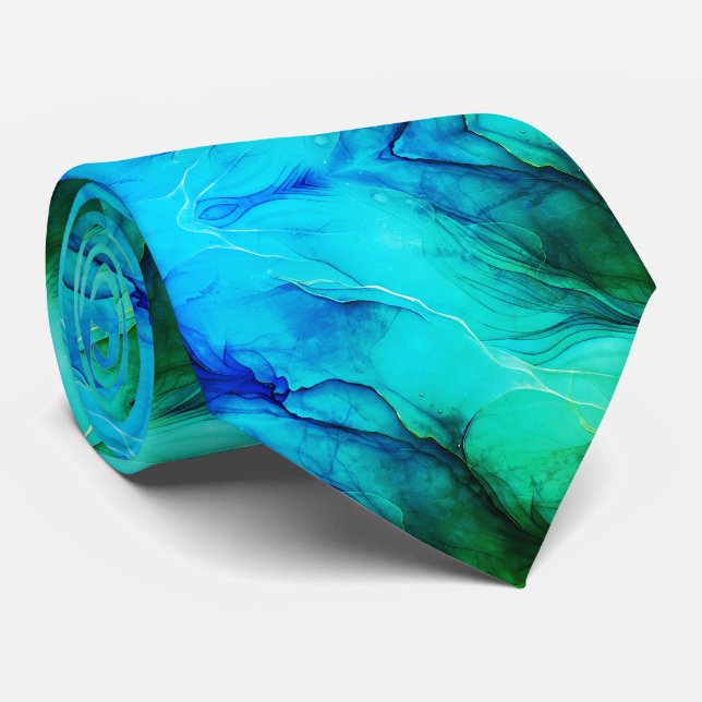 Cravate Palette de couleur verte Flamboyant Gras Vivant Mo (Roulé)