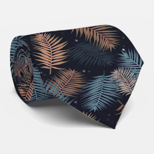 Cravate Palm feuille tropical foncé design