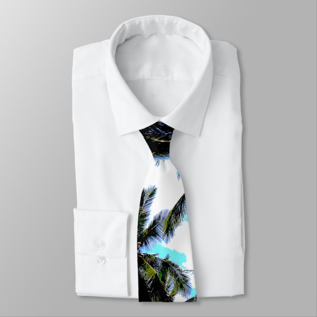Cravate Palmiers à la conception pointue (Attaché)
