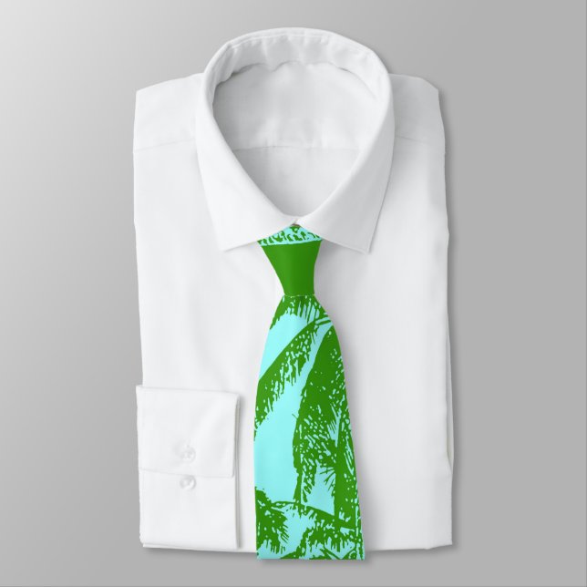 Cravate Palmiers tropicaux dans un design postérisé (Attaché)