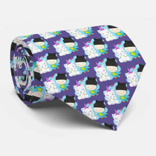 Cravate Pals de caricature mignonnes - Bonne licorne et oi