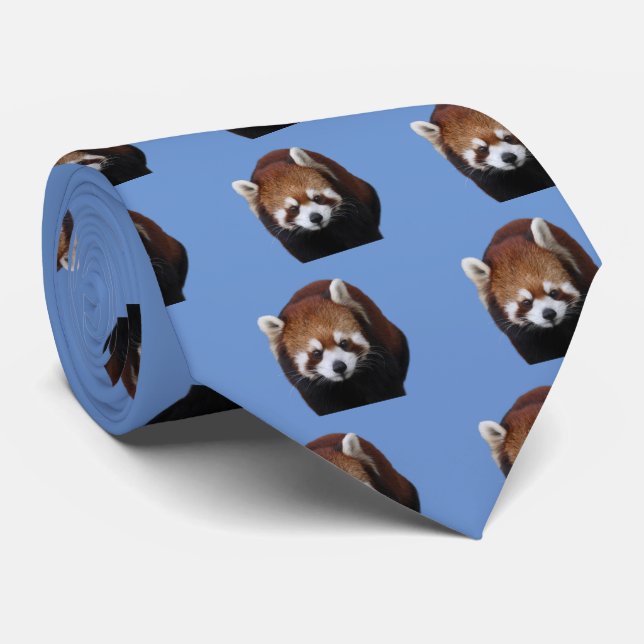 Cravate Pandas rouges (Roulé)