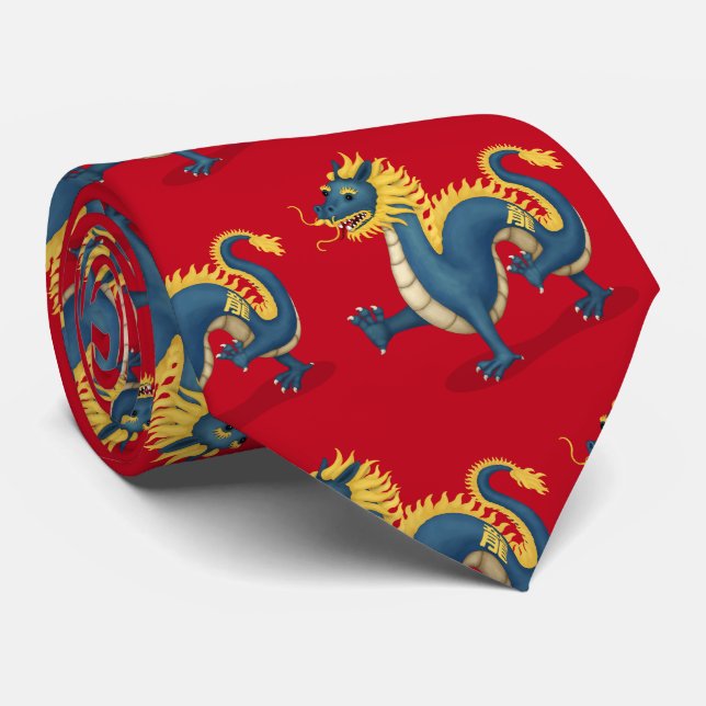 Cravate Panneau astrologie chinois Zodiac Dragon Cute (Roulé)
