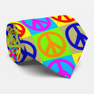 Cravate Panneau de paix Art pop quatre couleurs