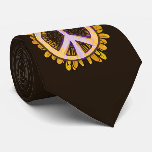 Cravate Panneau de Paix Tournesol Art Cute fleur paisible