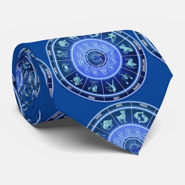 Cravate Panneau solaire Zodiac Calendrier Astrologie Thund (Roulé)