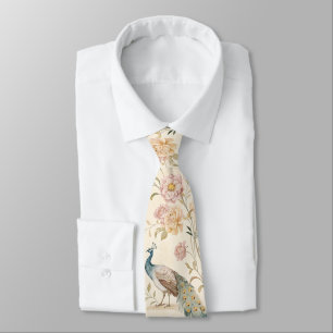Cravate Paon Élégant Floral Vintage (11)