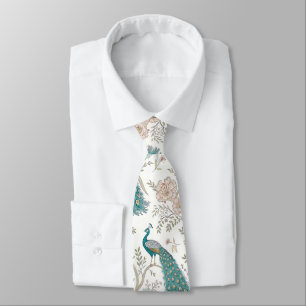 Cravate Paon Élégant Floral Vintage (4)