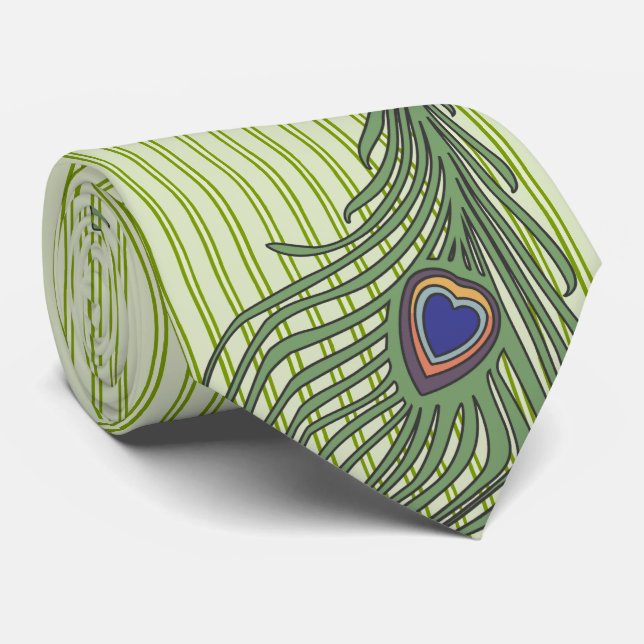 Cravate Paon pour mariages et occasions spéciales (Roulé)