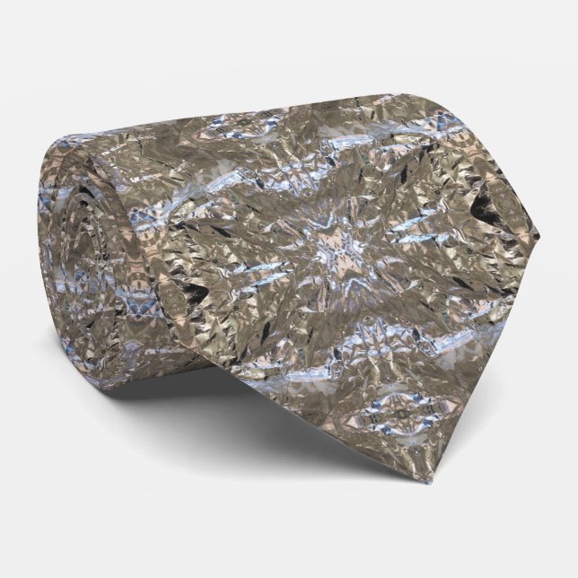 Cravate Papier Aluminium Froissé Wrapper Art Abstrait (Roulé)