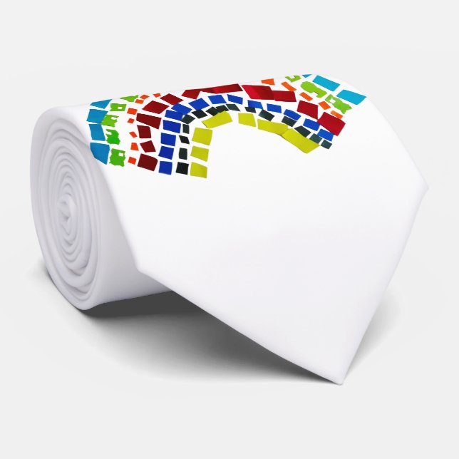 Cravate Papier arc en ciel (Roulé)