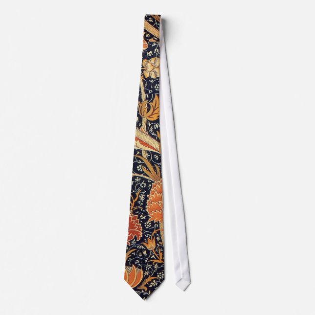 Cravate Papier peint fleur de William Morris Cray (Devant)