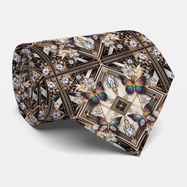 Cravate Papillon Arc-en-ciel Art Déco Rétro Nouveau (Roulé)