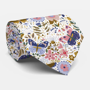 Cravate Papillon bohème motif fleur coloré
