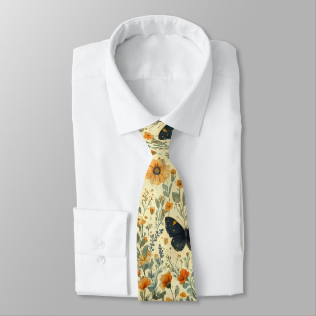 Cravate Papillon de Fleur Sauvage Vintage (4) (Attaché)