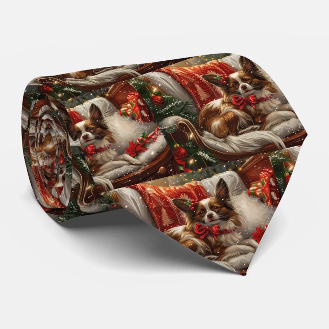 Cravate Papillon de Noël Festif (Roulé)