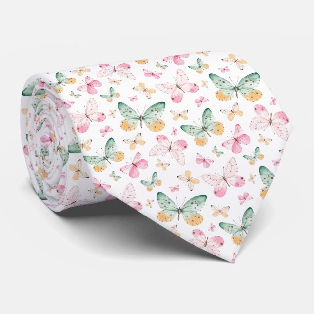 Cravate Papillon Motif Aquarelle (Roulé)