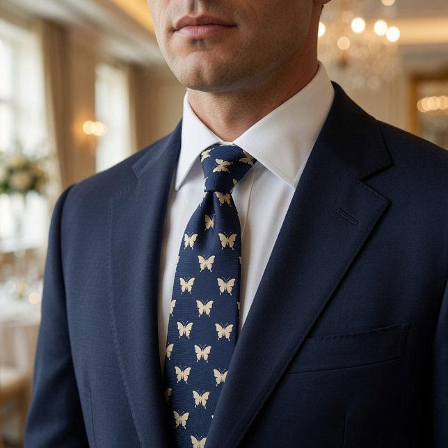 Cravate Papillon Navy Elégant  (Créateur téléchargé)