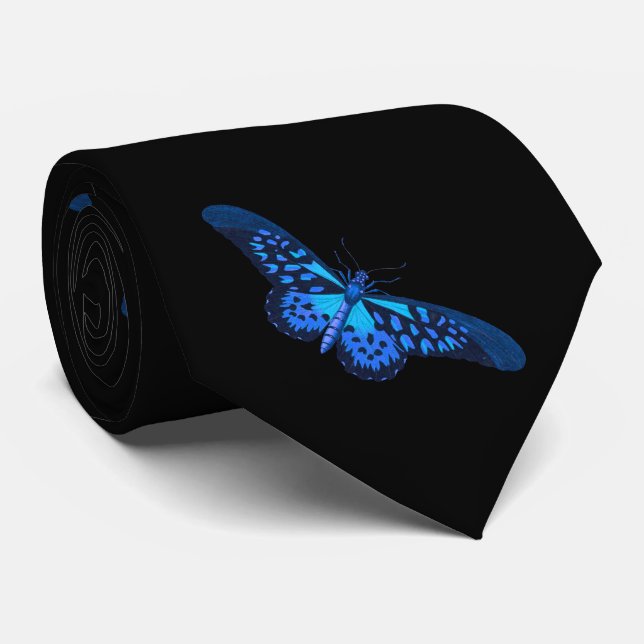 Cravate Papillon noir bleu (Roulé)