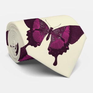 Cravate Papillon rose foncé avec le backround beige