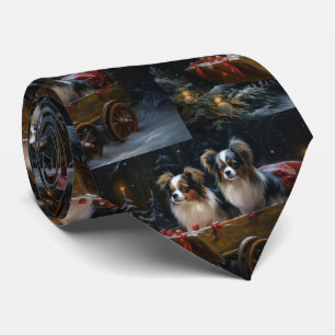 Cravate Papillon Traîneau enneigé Décor de Noël