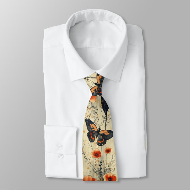 Cravate Papillon Vintage Fleur Sauvage (1) (Attaché)