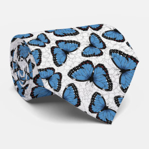 Cravate Papillons morpho bleu