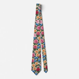 Cravate Papillons rose et Bleus