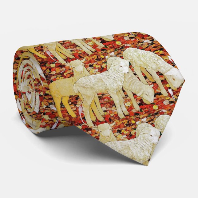 Cravate Pâques Animaux Mignons Vintage (Roulé)