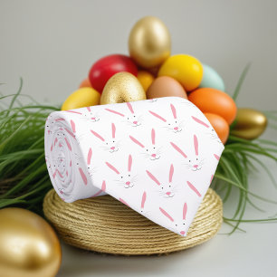 Cravate Pâques Bunny Face Motif Vacances Pâques