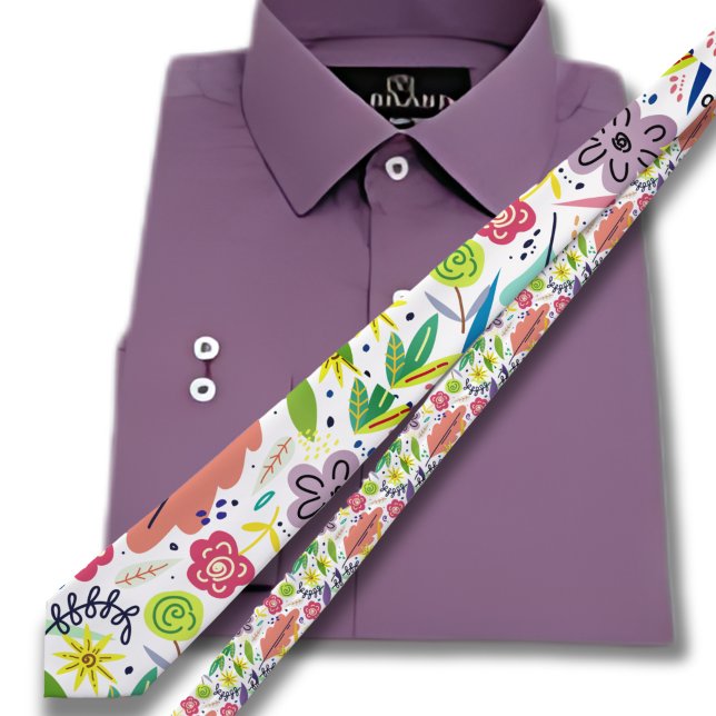 Cravate Paradis tropical rétro motif hawaïen (Créateur téléchargé)