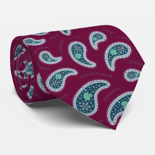 Cravate Paramecia Paisley Biologie Protozoaire Rouge Vin