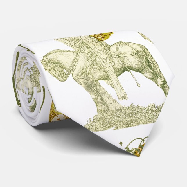 Cravate PARCIFAL À LA RECHERCHE DE SAINT-GRAIL Jaune Blanc (Roulé)