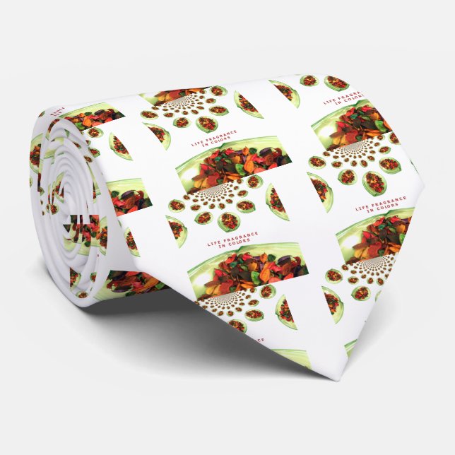 Cravate Parfum de vie : Message Inspiration Pot-pourri (Roulé)